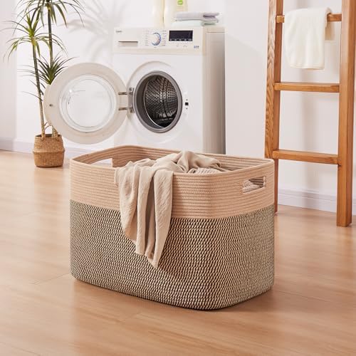 OIAHOMY 108L Extra Large Blanket Basket Dog Toy Basket Yellow - Image 6