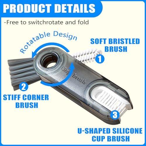Cup Lid Gap Cleaning Brush 3PCS Bottle Brushes 3 in 1 Cup Lid Gap Cleaner - Image 6