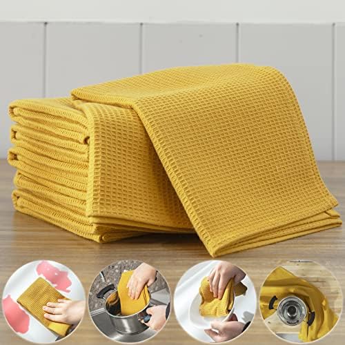 QUILTINA Dish Towels Set, 100% Cotton Waffle Weave Kitchen Towels 6 Pack - Image 5