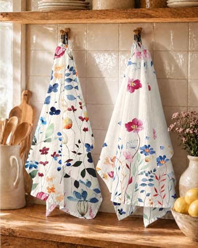 Miss Adola 150GSM Flour Sack Kitchen Towels Set of 4, Wild Flower - Image 5