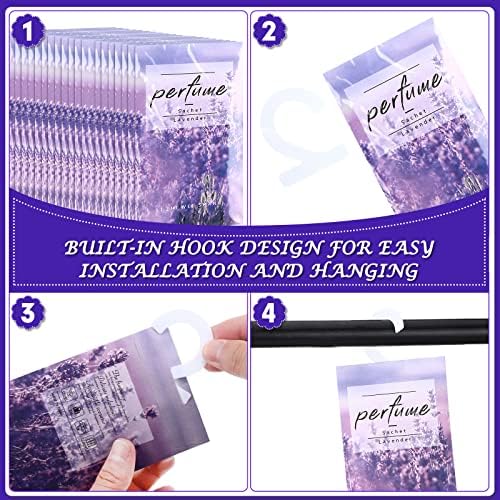 Loopeer 24 Pcs Lavender Large Hanging Closet Deodorizer Air Freshener Scented - Image 3