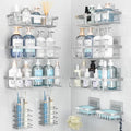 Liuoud 10 Pack Shower Caddy for Inside Shower Silver Bathroom Storage Decor by Liuoud