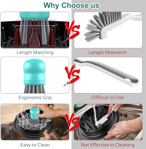 Mini Dish Brush for Cleaning Chicken Shredder, Long Bristles - Image 6