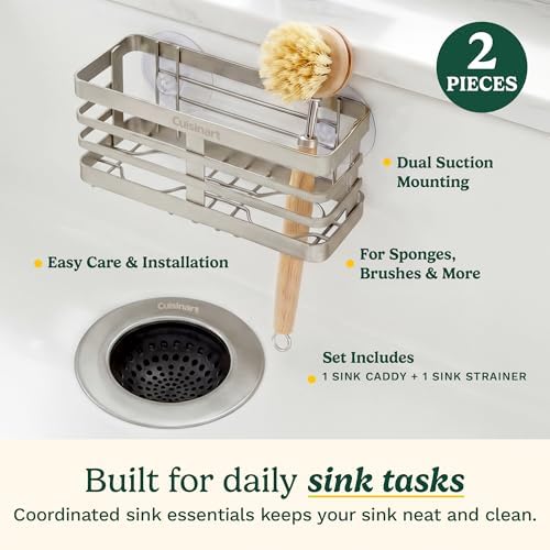Cuisinart Sink Drain Strainer & Suction Cup Sponge Holder, 2-Piece Set - Image 2