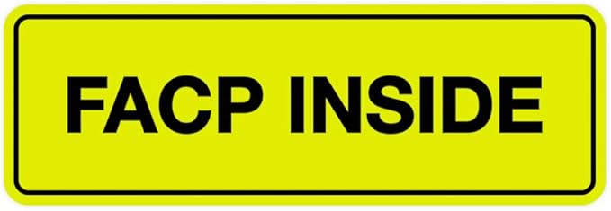 Signs ByLITA Standard FACP Inside Sign | Fire Safety Signage (Yellow/Black) - Large 1 Pack