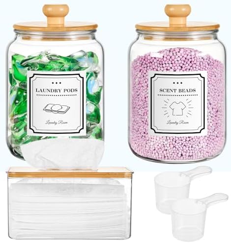Laundry Pod Container and Dryer Sheet Holder, Laundry Room Organization by SUBEKYU