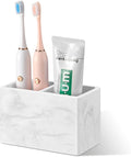 Luxspire Diatomite Toothbrush Holder, 2 Slots, Marble White | Fast Drying by Luxspire
