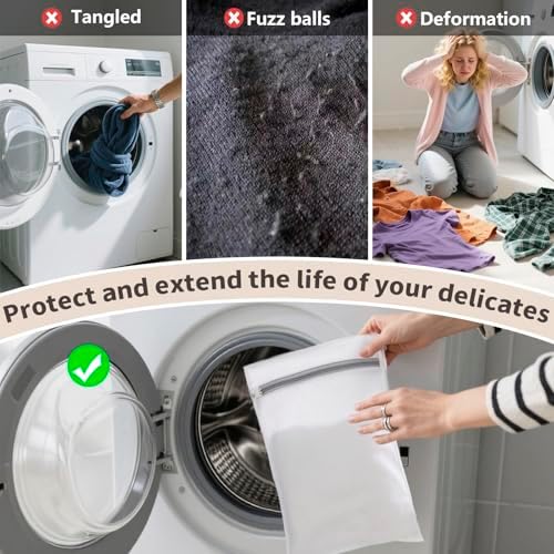 150L Laundry Bag Backpack with 3 Sizes Mesh Wash Bags and Shoulder Straps - Image 5