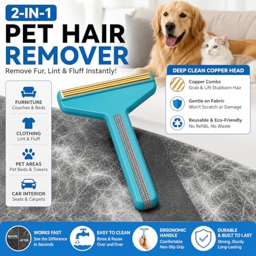 3-in-1 Pet Hair Removers, Carpet Rake - Image 2