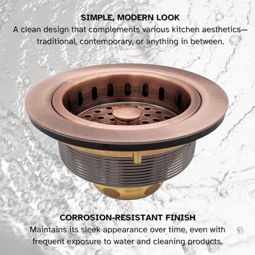 Westbrass A214-11 3-1/2" Post Style Large Kitchen Sink Basket Strainer - Image 4