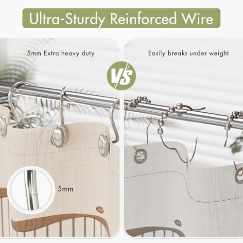 AmazerBath Nickel Shower Curtain Hooks, Decorative Modern Shower Curtain Hangers - Image 3