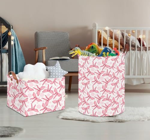 Bowknot Waterproof Laundry Hamper, Baby Nursery Hamper, Clothes Organizer Basket - Image 5
