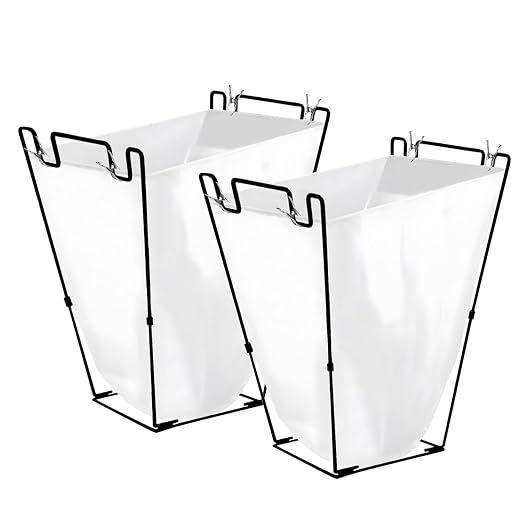 Metal Garbage Bag Holder Frame 2pcs, Trash Bag Holder Stand | Holds 30-45 by Focefec