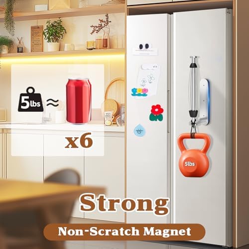 Magnetic Paper Towel Holder for Fridge, One-Hand Tear, Fits Mega Rolls - Image 2