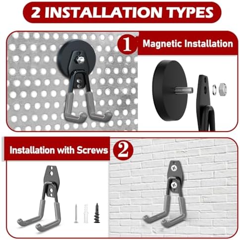 3-H Heavy Duty Magnetic Hooks, Large Magnet Hooks, 4 Pack Gray - Image 4