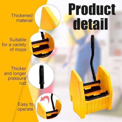 Sasylvia Yellow Mop Wringer Replacement Down Press Mop Bucket Wringer - Image 3