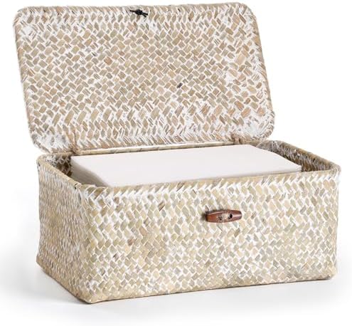 Dryer Sheet Holder, Woven Seagrass Dryer Sheets Container by Hoowen