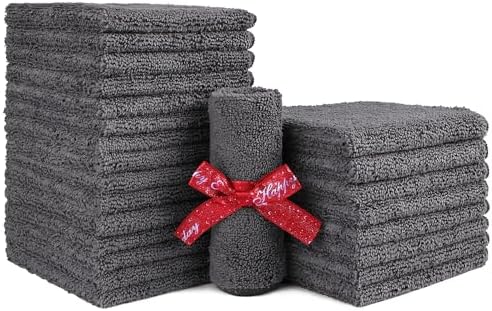 HOMEXCEL Washcloths 24PK, Ultra Soft&Highly Absorbent Face Towels, 12X12 in by HOMEXCEL