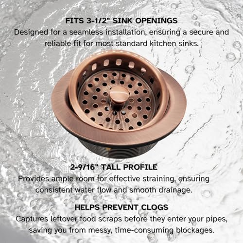 Westbrass A214-11 3-1/2" Post Style Large Kitchen Sink Basket Strainer - Image 6