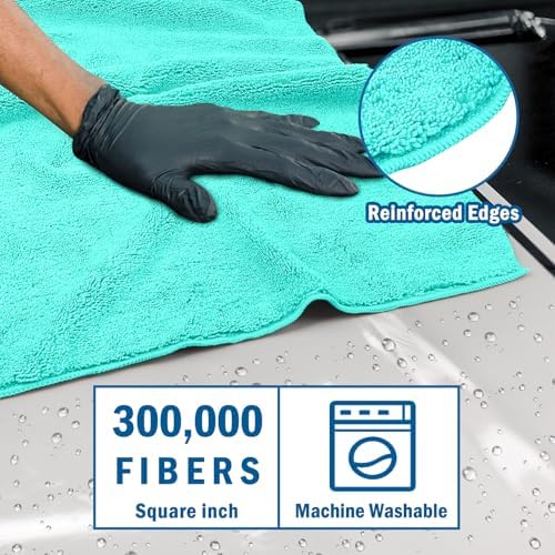 HOMEXCEL Professional Large Microfiber Car Drying Towels 2 Pack - Image 2