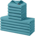 Homaxy 10 Pack 100% Cotton Kitchen Towels and Dishcloths Set, Lake Blue by Homaxy