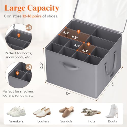 Lifewit Shoe Storage Organizer for Closet, Holder Box, 3 Pack - Image 2