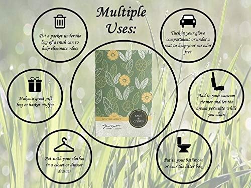 Sage and Citrus Scented Sachets Pack of 3, Everyday - Image 3