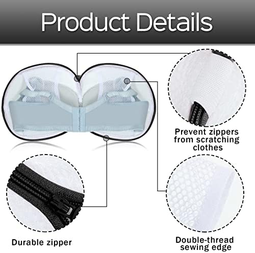 Shappy 6 Pcs Bra Washing Bag for Laundry Storage Women 7.87 Inch Black - Image 3