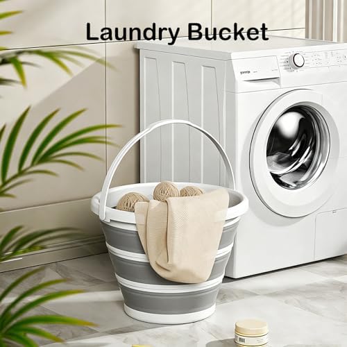 Collapsible Bucket with Handle 10L, BPA Free Foldable Round Plastic Water Bucket - Image 6