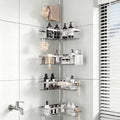 Corner Shower Caddy Tension Pole, Rustproof 4-Tier Adjustable 22-120 Inch by Unknown