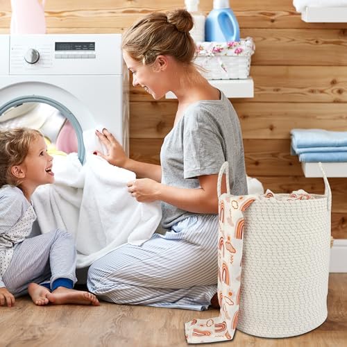 XUANGUO Cotton Rope Laundry Basket Hamper - Image 4