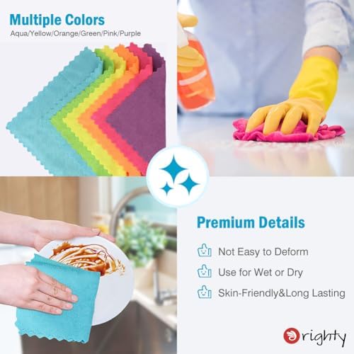 Orighty Microfiber Cleaning Cloth Bulk, 150 Pack Cleaning Rags 12x12 inch - Image 4