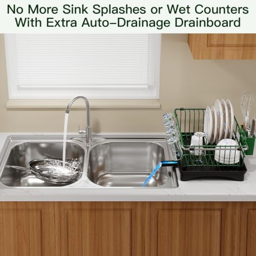 MAJALiS Green Dish Drying Rack Over Sink - Image 5