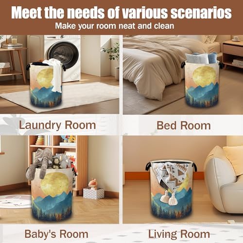 Mountains Sun Nature Scenery Laundry Baskets, Laundry Hamper, Storage Basket - Image 7