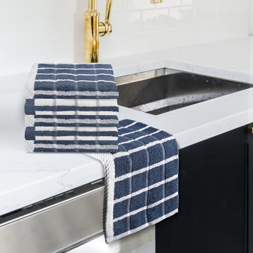 Urban Villa Kitchen Towels Cotton Dish Towels 12”x12” Blue White - Image 6
