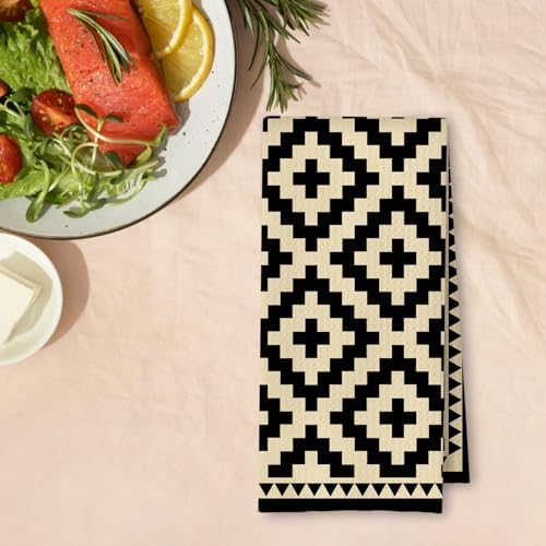 Neutral Abstract Kitchen Towels, 16x24 Inches - Image 4