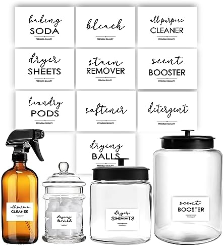 Minimalist Laundry Room Labels, Modern Cleaning Label by Mintitude