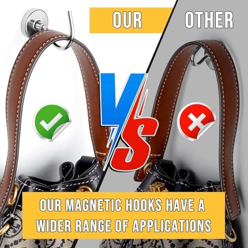 15 Pack Magnetic Hooks Large Opening, 60LBS Neodymium Magnet Hooks - Image 4