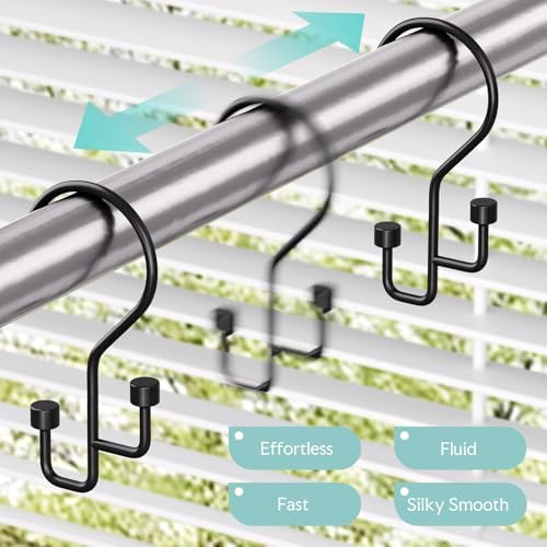Bathway 12-Pack Double Shower Curtain Hooks, Rust-Resistant Metal Shower - Image 3