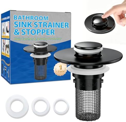 Bathroom Sink Drain Strainer, Pop-Up Bathroom Sink Stopper by YourSimplifiedHome