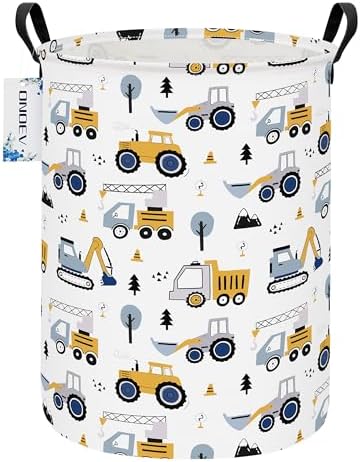 Round Collapsible Construction Truck Excavator Laundry Hamper by ONOEV
