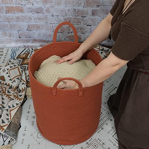 XUANGUO Cotton Rope Laundry Basket Hamper - Image 3