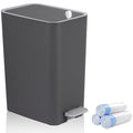 Small Bathroom Trash Can with Lid, 3.2 Gallon Slim Step Trash Can, Narrow by rejomiik