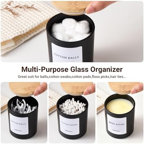 Glass Qtip Holder 2 Pack, Qtip Holder Dispenser Bathroom Set Bathroom - Image 3