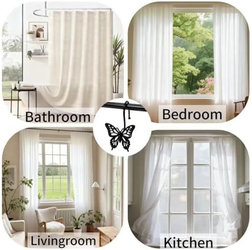 12PCS Decorative Shower Curtain Hooks, Metal Shower Curtain Rings, Rustproof - Image 7