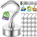 40 Pack Magnetic Hooks for Cruise Cabins 30lbs Heavy Duty Magnet by MUKFIRM
