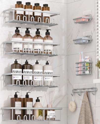8 Pack Adhesive Large Capacity No-Drilling Shower Caddy by Unknown