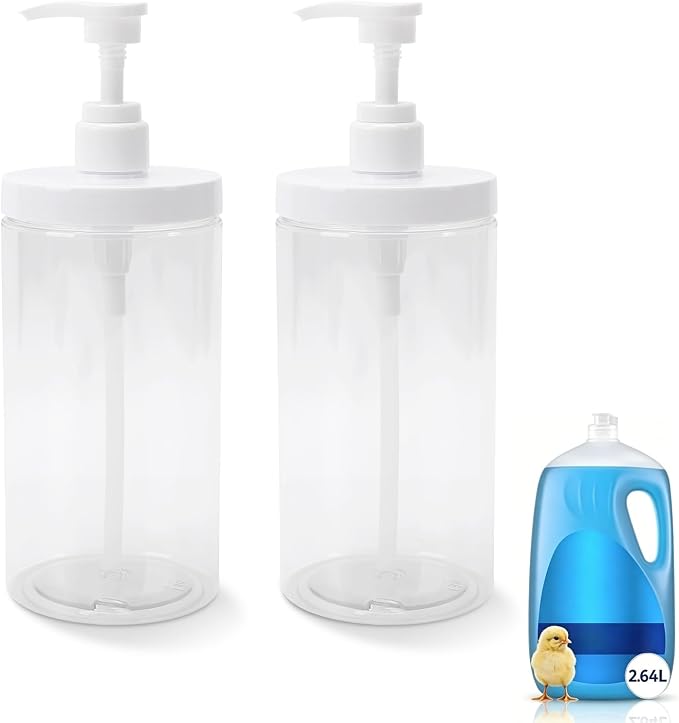 Soap Dispenser Compatible with Dawn, 2 Pack 35oz Clear Pump Bottles | BPA-Free by Unknown