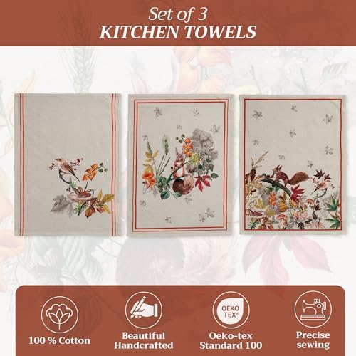 Maison d' Hermine Kitchen Towels Set of 3 Reusable 100% Cotton 27.50" x 20" - Image 2