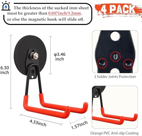 ULIBERMAGNET Strong Magnetic Hooks, Large Magnet - Image 2